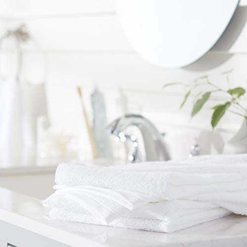 Amazon Basics Soft Bath Towels set , Absorbent Fade Resistant 100% Cotton washcloths 6 Pieces (12" x 12"), Perfect face towels, fingertip towels, Crimson