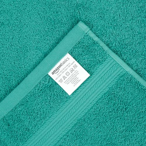 Amazon Basics Soft Bath Towels set , Absorbent Fade Resistant 100% Cotton washcloths 6 Pieces (12" x 12"), Perfect face towels, fingertip towels, Crimson