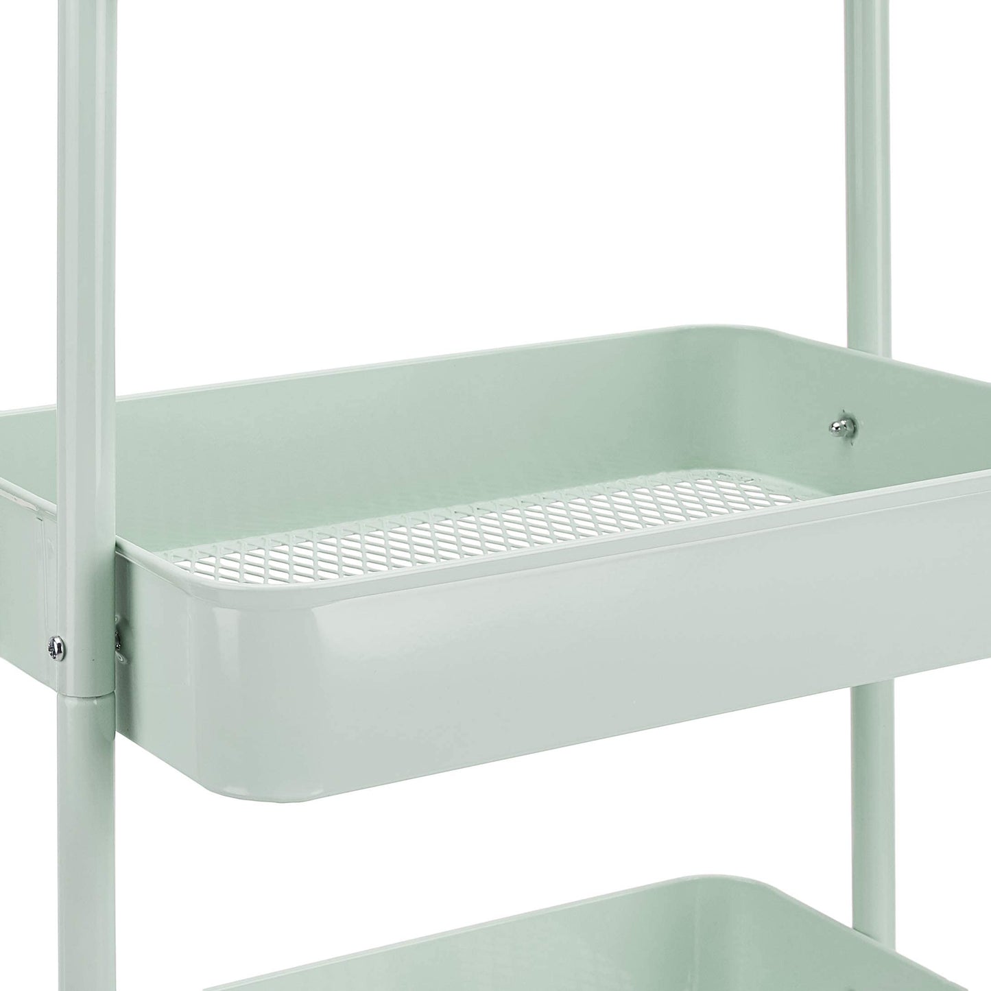 Amazon Basics 3-Tier Rolling Utility or Kitchen Cart, Lockable Wheels, Multifunctional Storage, White
