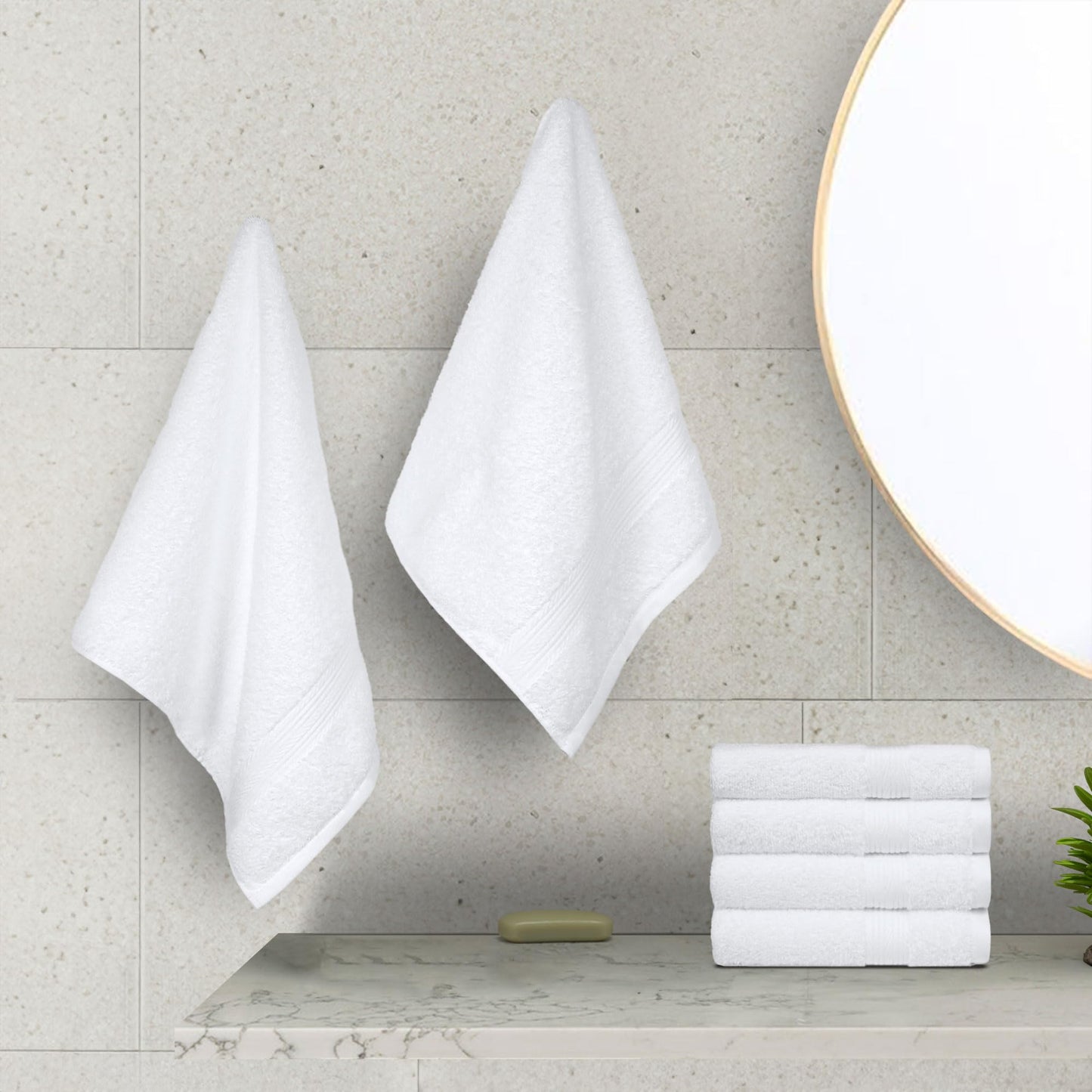 Amazon Basics Soft Bath Towels set , Absorbent Fade Resistant 100% Cotton washcloths 6 Pieces (12" x 12"), Perfect face towels, fingertip towels, Crimson