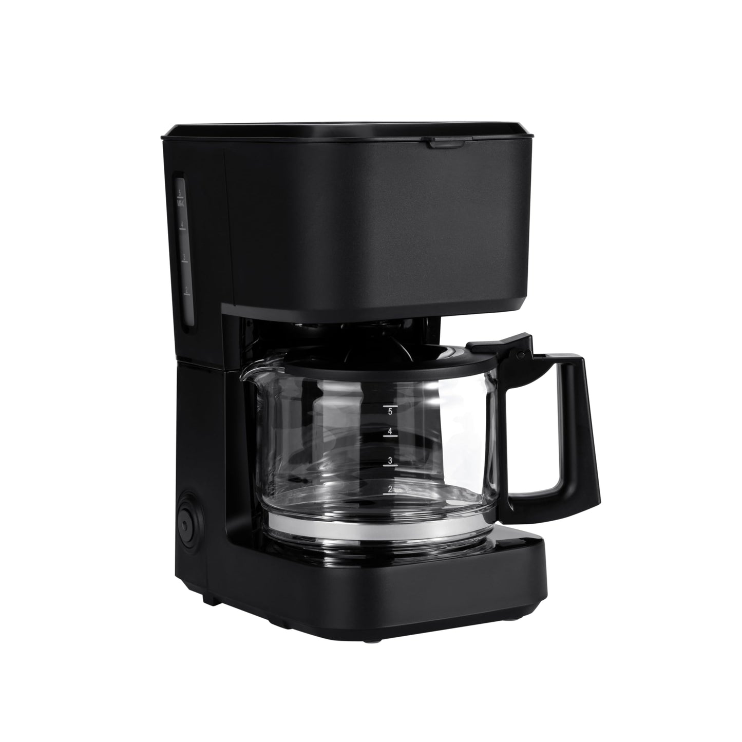 Amazon Basics 12 Cup Drip Coffee Maker, Coffee Machine with Glass Coffee Pot (1.9 Qt), Auto Shut-off, Auto Pause, Removable Filter Basket, Black & Silver
