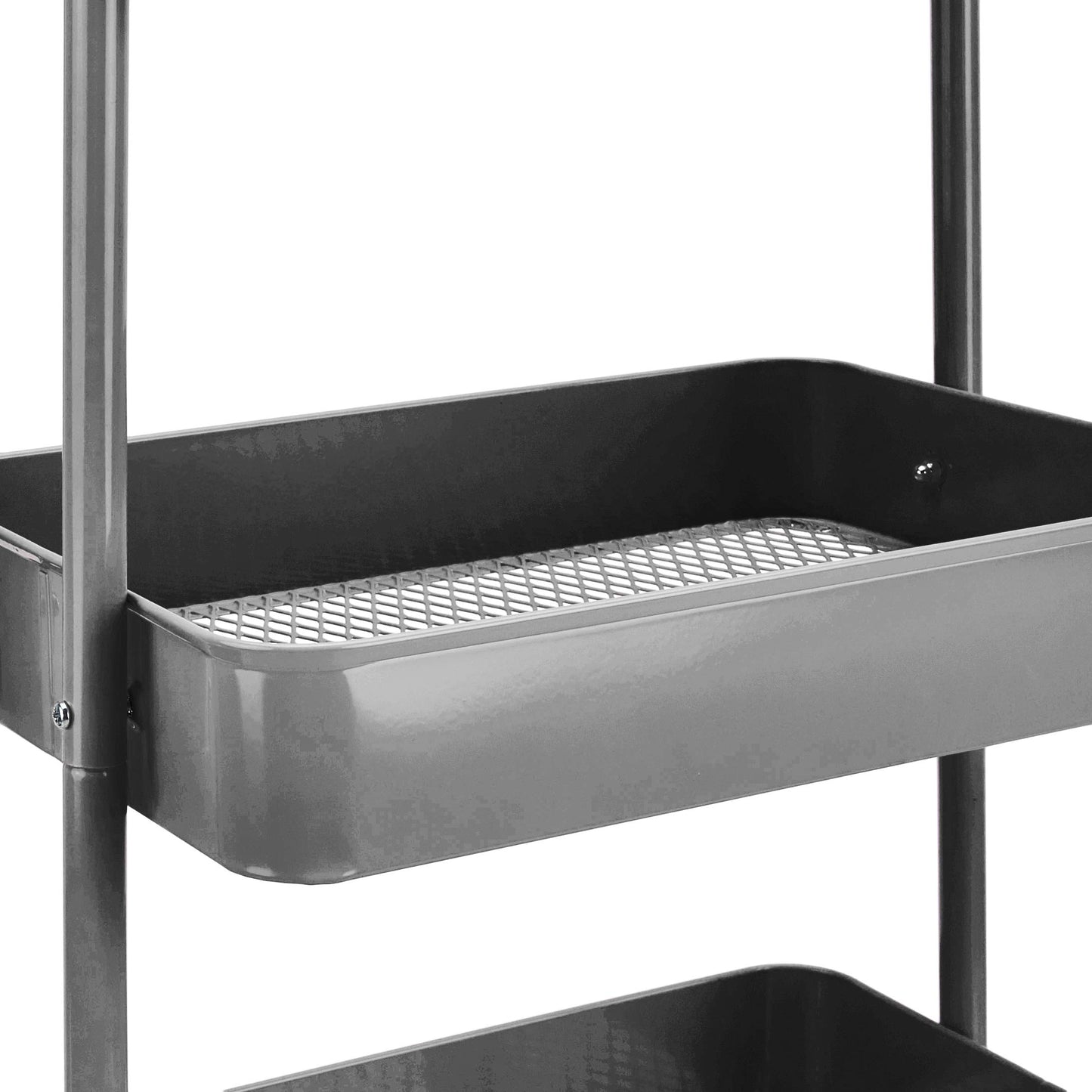 Amazon Basics 3-Tier Rolling Utility or Kitchen Cart, Lockable Wheels, Multifunctional Storage, White