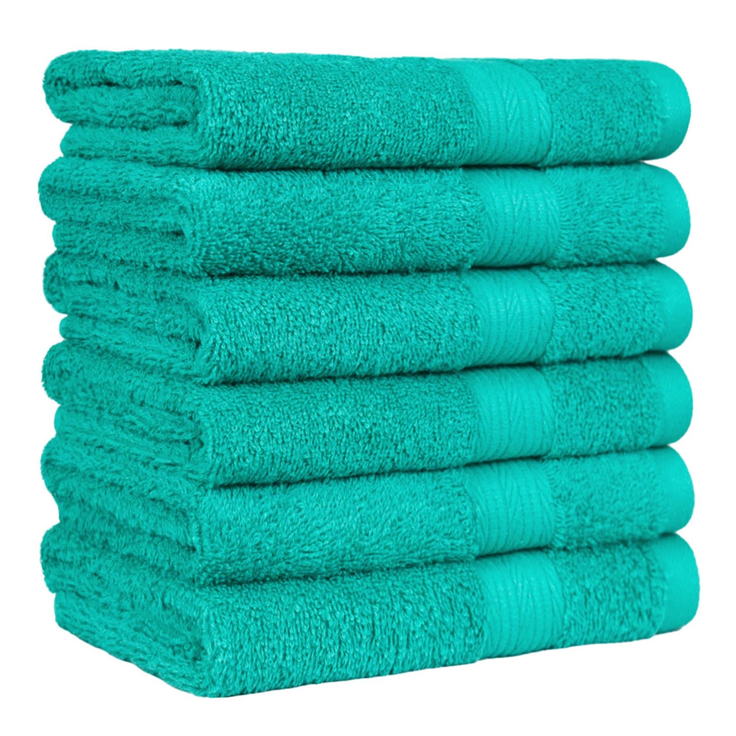 Amazon Basics Soft Bath Towels set , Absorbent Fade Resistant 100% Cotton washcloths 6 Pieces (12" x 12"), Perfect face towels, fingertip towels, Crimson