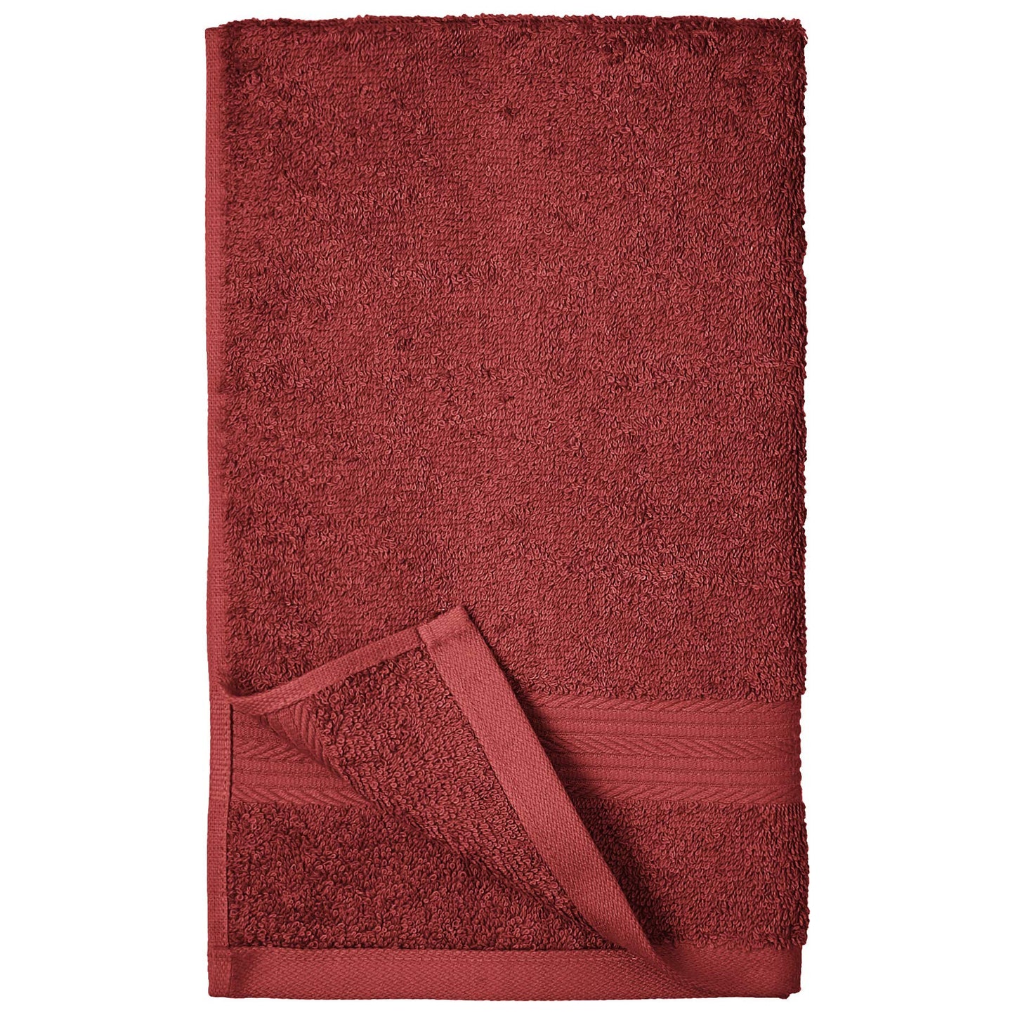 Amazon Basics Soft Bath Towels set , Absorbent Fade Resistant 100% Cotton washcloths 6 Pieces (12" x 12"), Perfect face towels, fingertip towels, Crimson