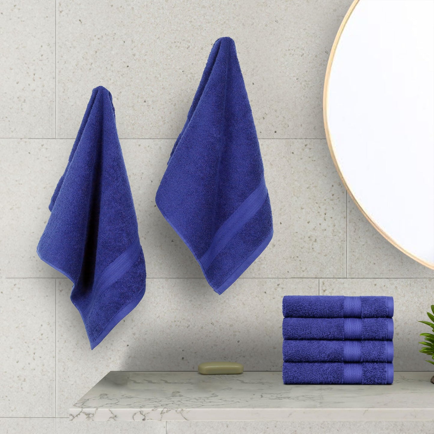Amazon Basics Soft Bath Towels set , Absorbent Fade Resistant 100% Cotton washcloths 6 Pieces (12" x 12"), Perfect face towels, fingertip towels, Crimson