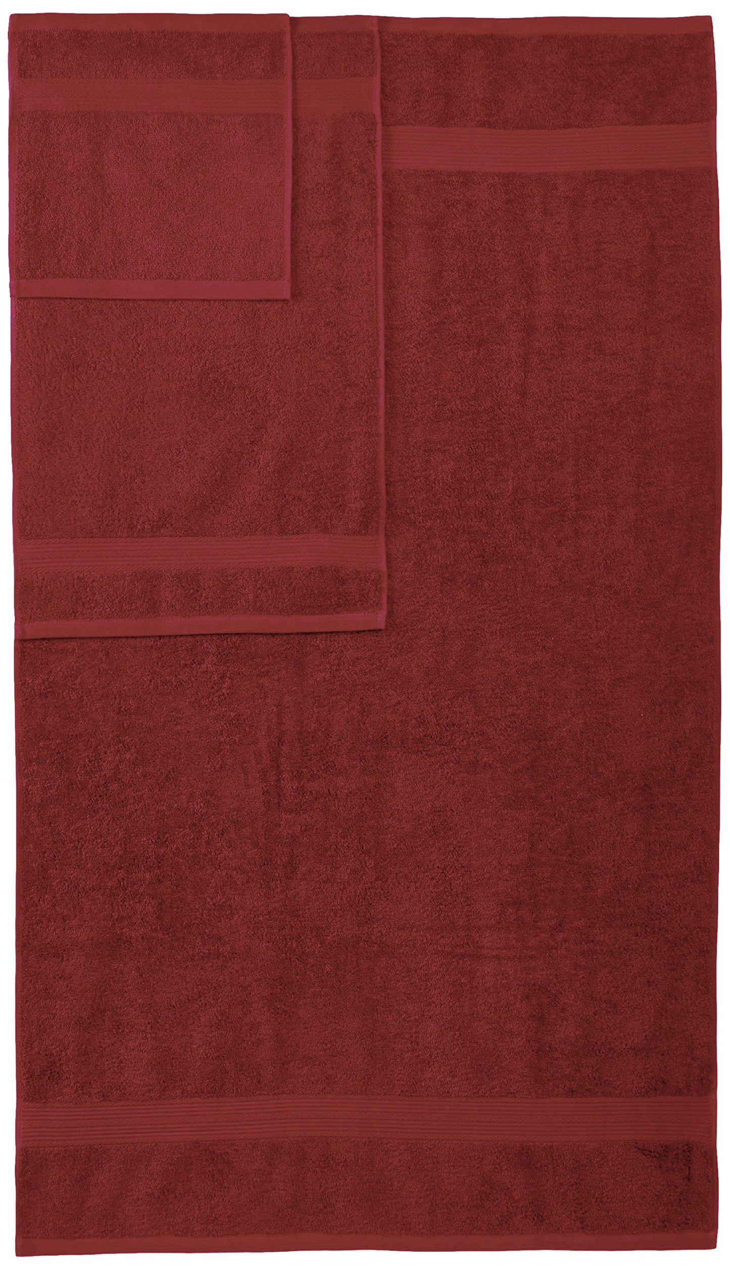 Amazon Basics Soft Bath Towels set , Absorbent Fade Resistant 100% Cotton washcloths 6 Pieces (12" x 12"), Perfect face towels, fingertip towels, Crimson