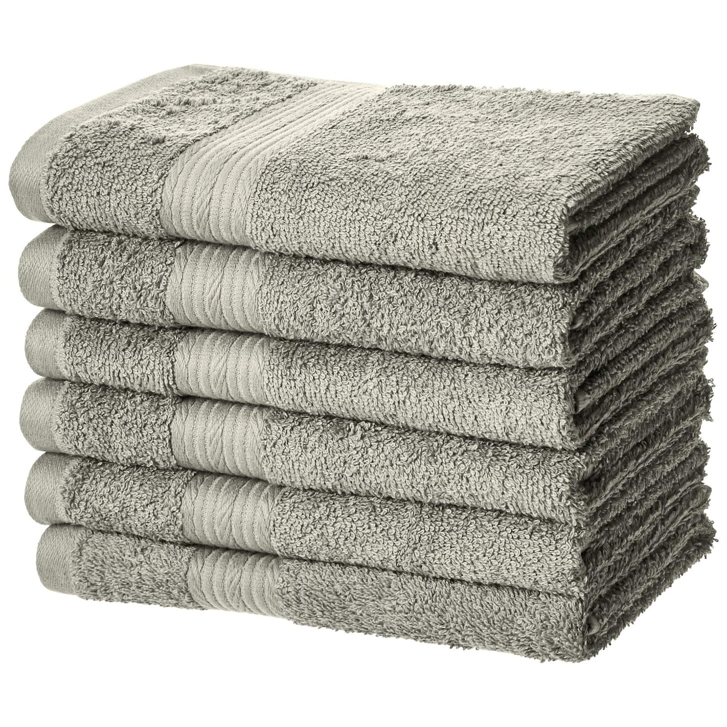 Amazon Basics Soft Bath Towels set , Absorbent Fade Resistant 100% Cotton washcloths 6 Pieces (12" x 12"), Perfect face towels, fingertip towels, Crimson