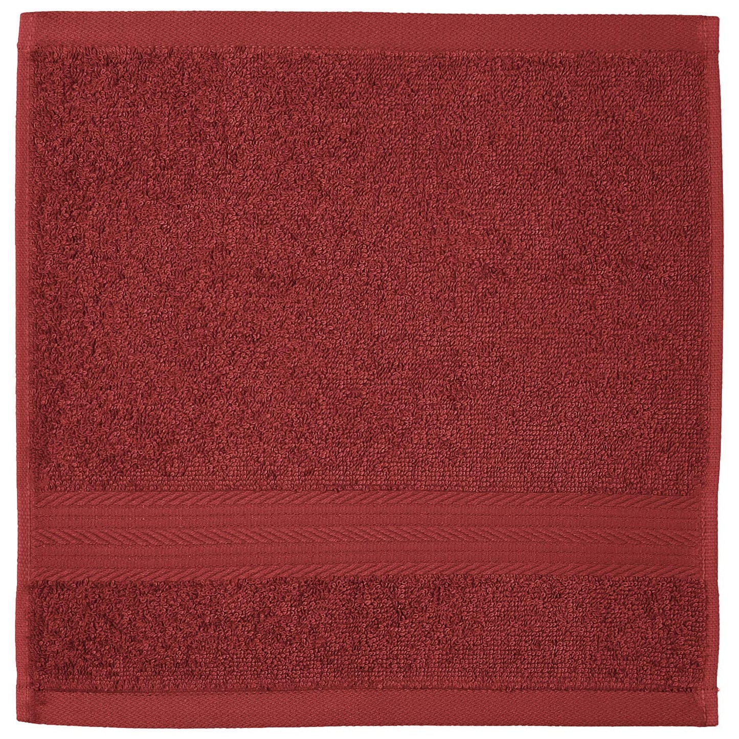 Amazon Basics Soft Bath Towels set , Absorbent Fade Resistant 100% Cotton washcloths 6 Pieces (12" x 12"), Perfect face towels, fingertip towels, Crimson