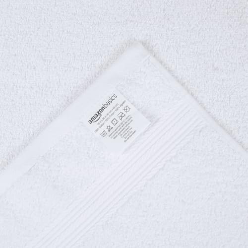 Amazon Basics Soft Bath Towels set , Absorbent Fade Resistant 100% Cotton washcloths 6 Pieces (12" x 12"), Perfect face towels, fingertip towels, Crimson